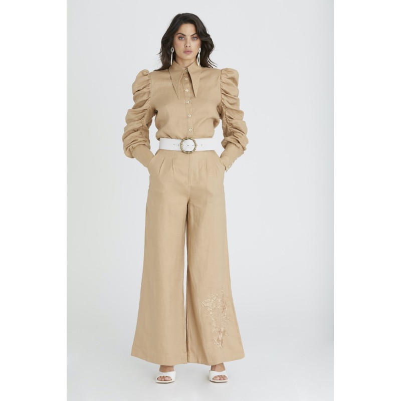 Aqua Blue Audrey pants - caramel 