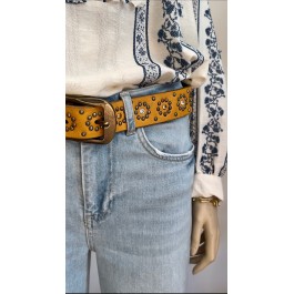Art N Vintage Oriel leather belt - saffron 