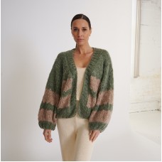 Birds Of A Feather Mabel Chunky Knit Cardigan - Khaki Beige 