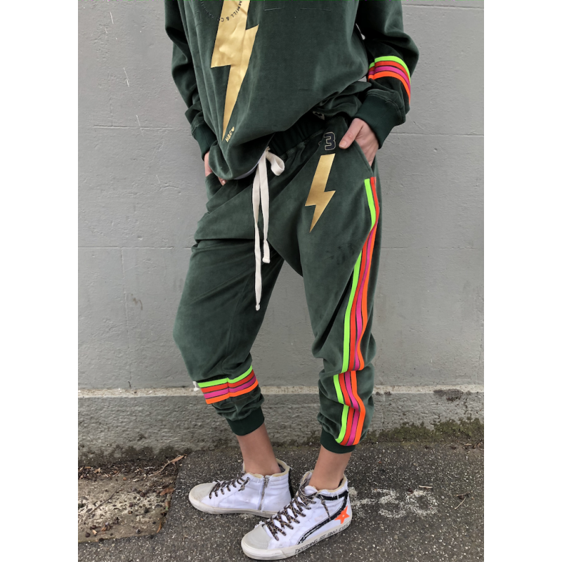 Hammill & Co Velour track pants - Forest green Hammill & Co Velour track pants - Forest green
