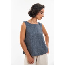 EVASSUNDAY  -  Ellis Shell top - navy pinstripe