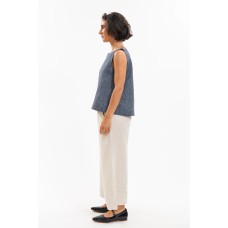 EVASSUNDAY  -  Ellis Shell top - navy pinstripe