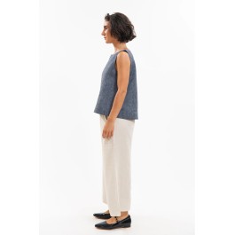 EVASSUNDAY  -  Ellis Shell top - navy pinstripe