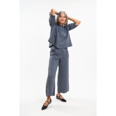 EVASSUNDAY  - Loretta Top - Navy pinstripe 