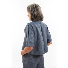 EVASSUNDAY - Loretta Top - Navy pinstripe EVASSUNDAY - Loretta Top - Navy pinstripe