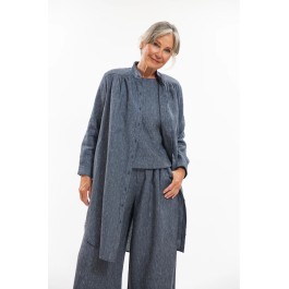 EVASSUNDAY  -  Ophelia shirt dress - navy pinstripe