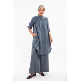 EVASSUNDAY  -  Ophelia shirt dress - navy pinstripe