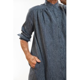 EVASSUNDAY  -  Ophelia shirt dress - navy pinstripe