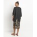 Greek Archaic Kori Feather Chevron Dress - Charcoal and Gold