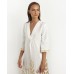 Greek Archaic Kori Feather Chevron Dress - White / Gold 