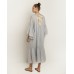 Greek Archaic Kori  - Ruffled Maxi dress - light grey and gold