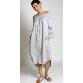 La Luna Lifestyle - linen Sardinia stripe smock dress