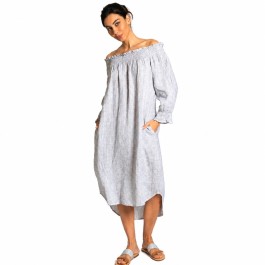 La Luna Lifestyle - linen Sardinia stripe smock dress
