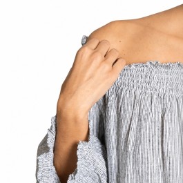 La Luna Lifestyle - linen Sardinia stripe smock dress