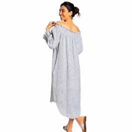 La Luna Lifestyle - linen Sardinia stripe smock dress
