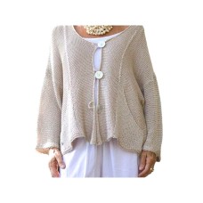 La Luna Lifestyle - Cotton knit cardigan - mink