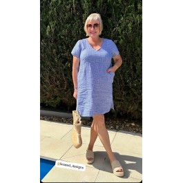 Linseed Designs Vikki Dress - blue and white check