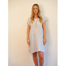 Linseed Designs  Molly Dress blue and white stripe