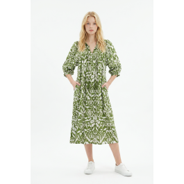 Lissie Lulu  Culburra  dress in forest green /white