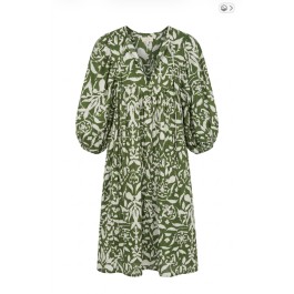 Lissie Lulu  Culburra  dress in forest green /white