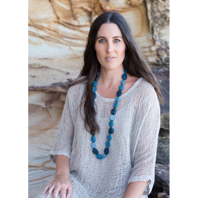 Beaded jewellery in blue marble - sustainable jewellery Beaded jewellery in blue marble - sustainable jewellery