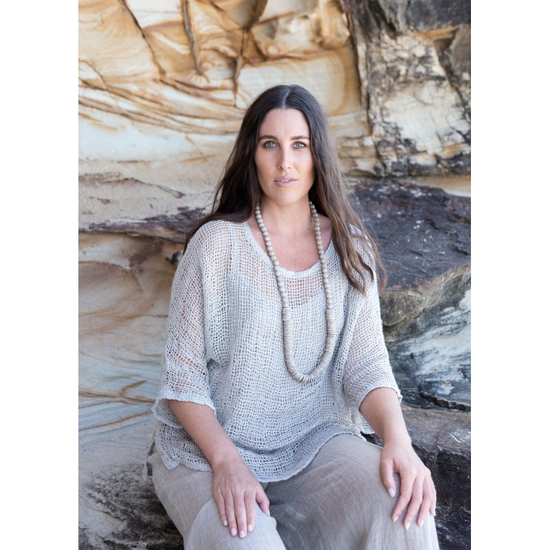 Beaded necklace - beads & sphere - sustainable jewellery Beaded necklace - beads & sphere - sustainable jewellery