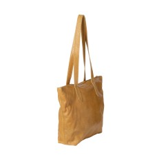 Rowdy leather - small tote bag - Amber