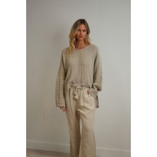 Rustic Linen - Franka sleeve top