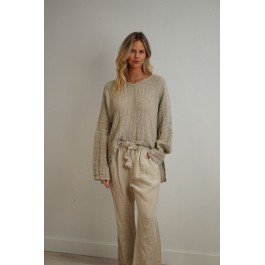Rustic Linen - Franka sleeve top