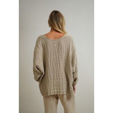 Rustic Linen - Franka sleeve top