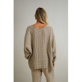 Rustic Linen - Franka sleeve top