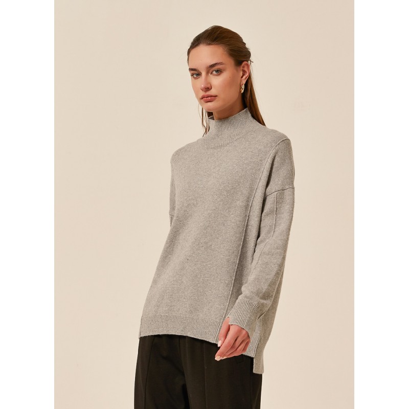 Tirelli Step Cuff cotton blend jumper - grey Tirelli Step Cuff cotton blend jumper - grey