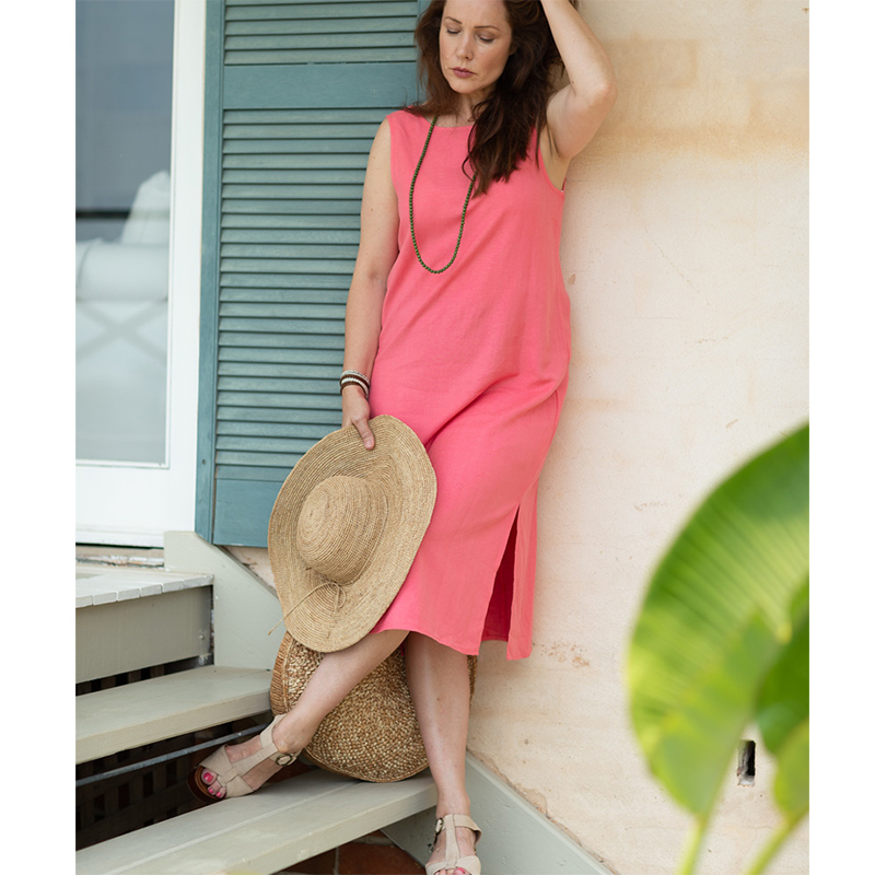 Saki Linen & Cotton Dress - Lily pink Saki Linen & Cotton Dress - Lily pink