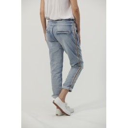  Italian Star Denim Jogger Jeans with gold trim