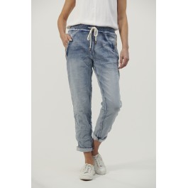  Italian Star Denim Jogger Jeans with gold trim