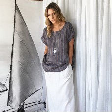 Linseed Designs striped linen Lilly Top