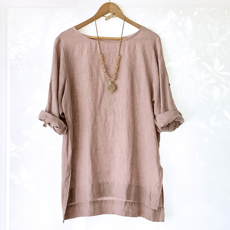 Linseed Linen Tunic Top - DUSTY PINK Linseed Linen Tunic Top - DUSTY PINK